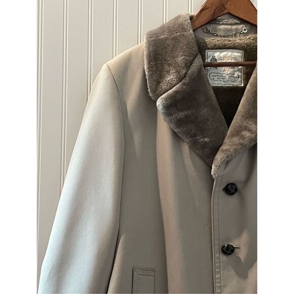 Vintage London Fog Coat Men’s 42 Long Limited Edition Faux Fur Heritage - Picture 2 of 10